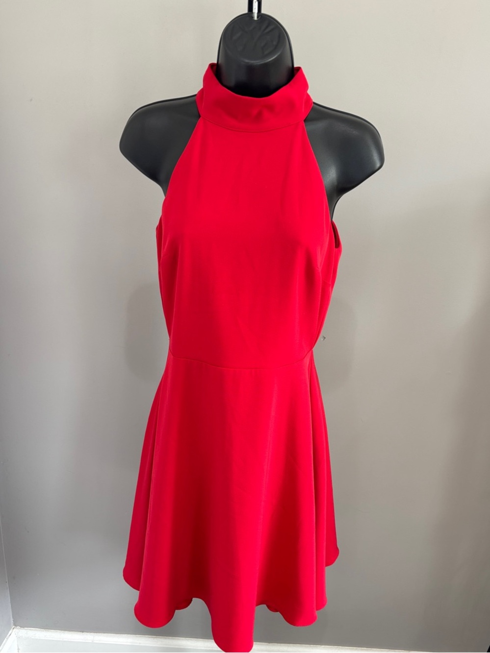 Gianni Bini Red Halter Fit-and-Flare Mini Dress Size Small